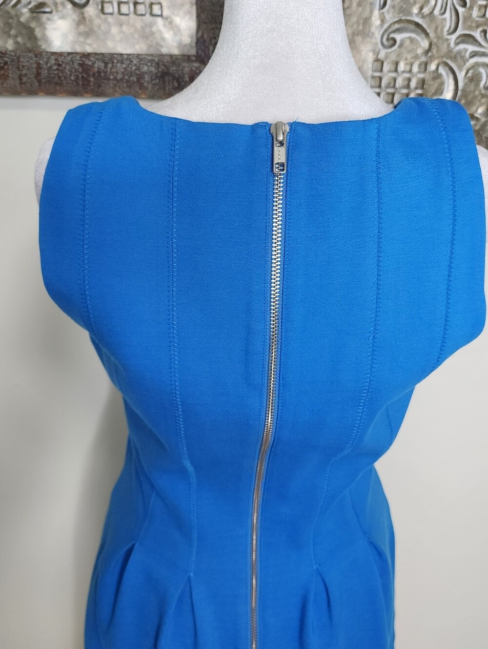 J. Crew Vibrant Blue Pleated Scoop Neck Fit and Flare Mini Dress Sz 6 Preppy - Picture 10 of 13